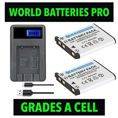 2x 900mAh Battery +Charger For LI-42B Olympus Tough TG-310 TG-320 LS-20 M VH-210 • $39.80