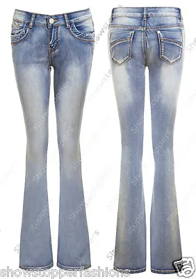 £23.95 • Buy New Womens Slim Fit Jean Flare Flared Denim Boot Cut Jeans Size 6 8 10 12 14 16