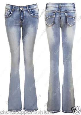 £23.95 • Buy New Womens Slim Fit Jean Flare Flared Denim Boot Cut Jeans Size 6 8 10 12 14 16