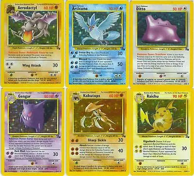  Fossil Pokemon Cards All 62 Available Out Of Print WOTC - Choose Your Card • £10