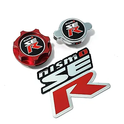 Engine Red Oil Cap + Radiator Cap For Nissa Nismo Altima Sentra Ser Spec V • $36.99