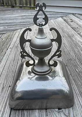 Antique Coal Wood Parlor Stove Decorative Trophy Top Finial Ornament Nickel • $99