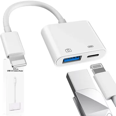 [2 In 1] 8-PIN To USB 3.0 OTG Adapter For IPhone Connect USB Flash Drive Camera • $13.29