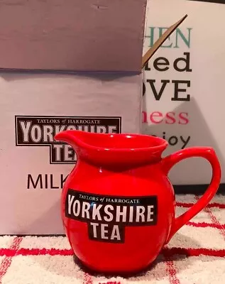 Yorkshire Tea Taylors Of Harrogate Small Red Milk Jug - Unused - 3.5  X 4.5  • £12.99