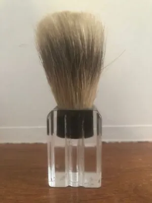 Vintage Lucite Made Rite #42 Shaving Brush Pure Badger Hair Set In Rubber - USA • $12.95