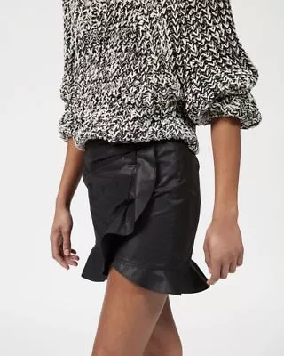 NWT Isabel Marant Mouna Ruffle Skirt In Black Size 38 $445 • $150