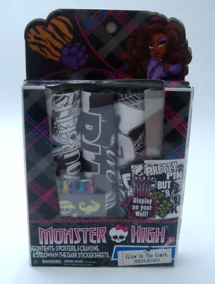Monster High Posters & Sticker Sheets  Activity Glow In Dark 2014 New In Box • $39.56