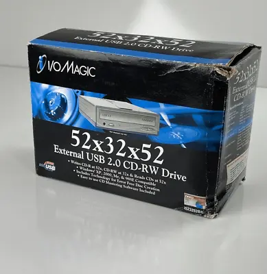 I/O Magic 52 X 32 X 52 External USB 2.0 CD-RW Drive New In Box CM0815 • $31.99