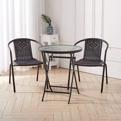 Garden Patio Bistro Table/Chair/Furniture Set 2/4 Seater Chairs Folding Table UK • £89.95