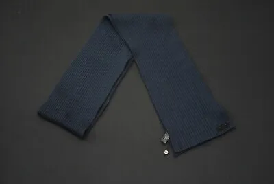 John Varvatos USA Navy Blue Wool Blend Scarf Men Ribbed 51223S • $39.99