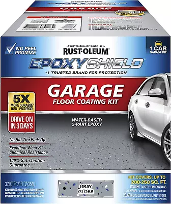 251965 EPOXYSHIELD Garage Floor Coating 1 Car Kit Gray • $150.07