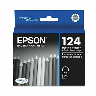 Epson 124 Black Ink Cartridge (EXP 10.2024) NEW FRESH! • $13.49