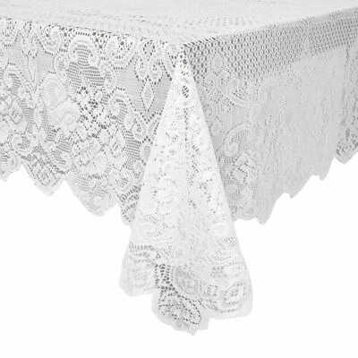 $13.99 • Buy White Lace Tablecloth For Rectangular Tables, Vintage Style For Wedding, 60x97 