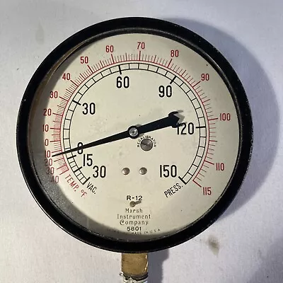 Marsh Instrument Company Vacuum Pressure Gauge R-12 30-150 4.25” Face • $19.99