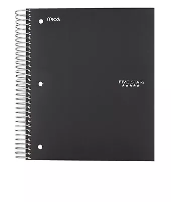 Five Star Wirebound Notebook 5 Subject Wide Ruled 8 X 10 12 Black - Five Star • $9.99