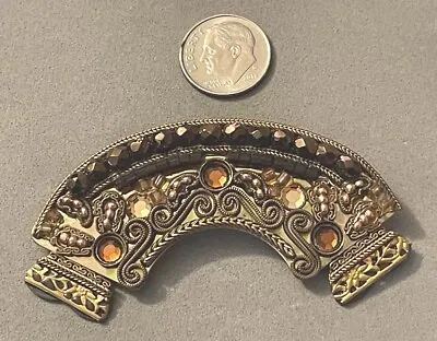 £49.06 • Buy Vintage AYALA BAR Arch Mosaic Seed Faux Pearl Rhinestone Faceted Bead Pin Brooch