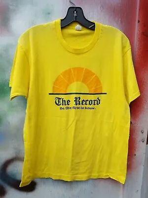Vintage THE RECORD NEW JERSEY NEWSPAPER SCREEN STARS SHIRT SIZE XL • $40