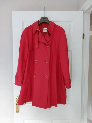 £10 • Buy Bright Red Eastex Swing Back Coat, Size 12, Worn Twice