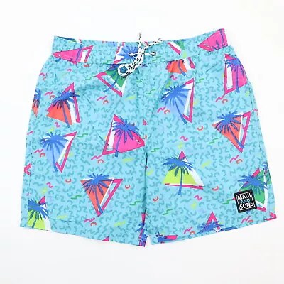 Maui And Sons Men's 7  Swim Trunk Shorts Mesh Lined 90s Wreck It Retro - NWT • $17.99