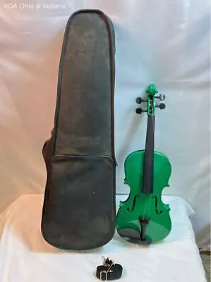 4 Strings Green Acoustic Violin W/ Case NO BOW • $9.99