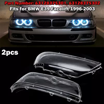 Pair Headlight Lens Lampshade Facelift Cover For BMW E39 1996-03 520i 528i 530i • $55.50