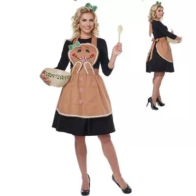 Gingerbread Apron - Christmas - Elf - Mrs Claus - Costume Accessory - Adult Teen • $26.99