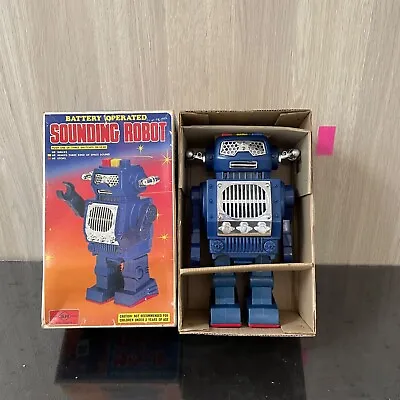 Horikawa Tin Toy Sounding Robot Blue Made In Japan • $293.68