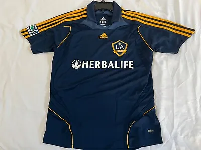 🔥la Galaxy Herbalife Adidas Climalite Youth Jersey Size Large Color Blue Vintge • £19.08