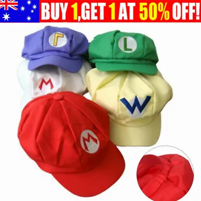 Halloween Super-Mario Hat Luigi Wario Bros Hat Costume Cosplay Party Outfit AU • $11.99