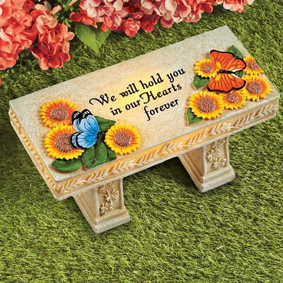 Solar Butterfly Memorial Bench Garden Statue Cemetery Grave Beloved Departed • $34.98