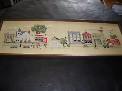 Vintage Barber Shop Wall--needle Point Barber Shop &  Rest Of The Town No.68 • $69