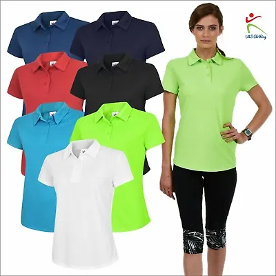 Uneek Ladies Ultra Cool Poloshirt Sports Breathable Casual Running Polo Shirts  • £7.97