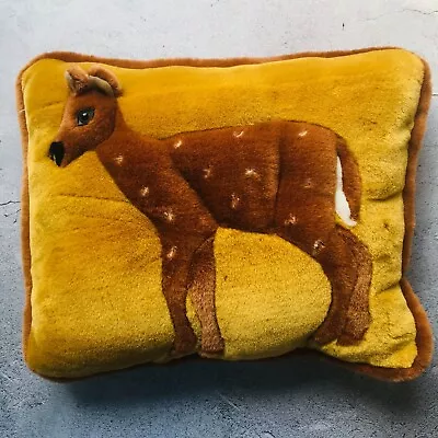 Gold Velvet 3D Deer Vintage Throw Pillow 15  • $39.95