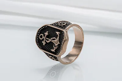 Anchor Sailor Symbol Signet Unique Sterling Wheel Ring Handmade Pirate Jewelry • $50