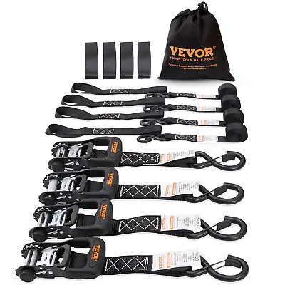 VEVOR 4 Pack 1.6  X 8' Ratchet Straps Tie Down For Cargo 5208LBS Heavy Duty • $35.09