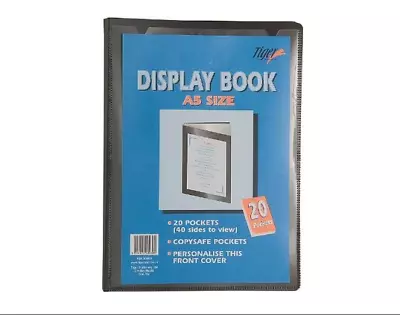 A5 Premium Black Cover Display Book Presentation Folder Portfolio - 20 Pocket • £4.99