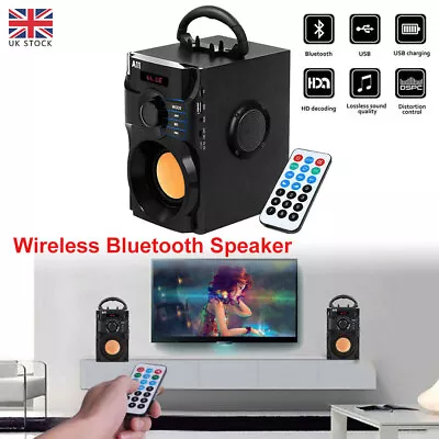 Portable Bluetooth Speaker Subwoofer Bass Wireless Outdoor MP3 Player FM Radio • £18.72