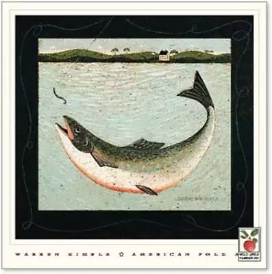 $18.49 • Buy Art Print~LAKE TROUT~Warren Kimble~fish~fishing~lure Primitive Folk 18x18