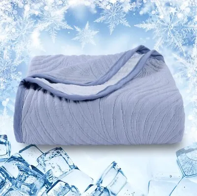 Cooling Blanket Lightweight Double Sided 150cm X 200cm - Blue • £25