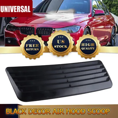 Universal Racing Style Front Hood Scoop Intake Air Vent Cover Trim Matte Black. • $19.99