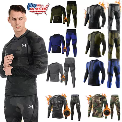 Men Camo Thermal Soft Fleece Lined Long Johns Warm Underwear Top+Pants 2PC Set • $26.99