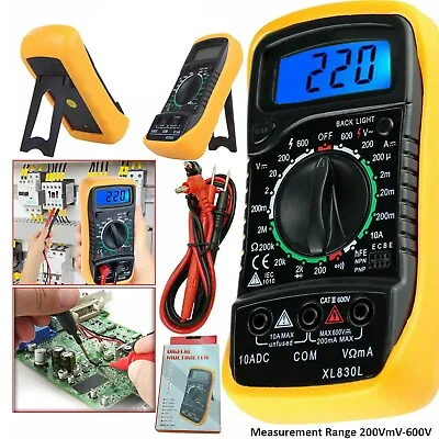 Digital Multimeter LCD Voltmeter Ammeter AC DC OHM Current Circuit Buzzer Tester • £8.99