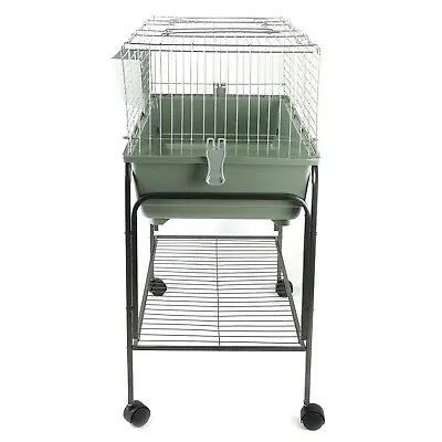 Indoor Rabbit Guinea Pig Cage Stand 80cm Silver Single Tier Bunny Animal Pet • £48.87
