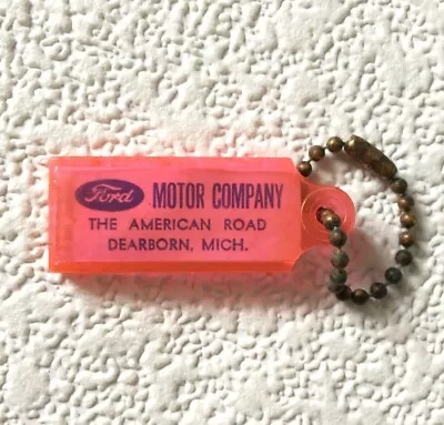 Vintage FORD MOTOR COMPANY Keychain Key Fob Ring THE AMERICAN ROAD DEARBORN MI • $29.97