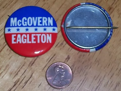 Vintage 1972 George McGovern & Eagleton 1.50  Political Pin Button Mint • $6.99