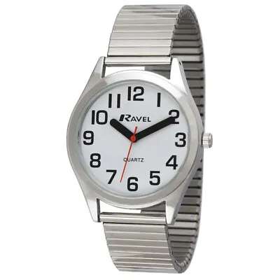 Gents Easy To Read Expander Watch Super Bold Hands & Numbering By Ravel R0225.01 • £10.25