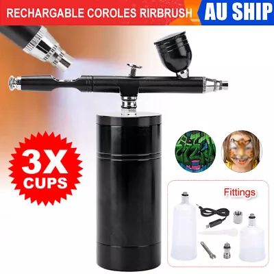 Portable Airbrush Compressor Dual Action Spray Gun Air Brush Tattoo Paint Tool • $40.49