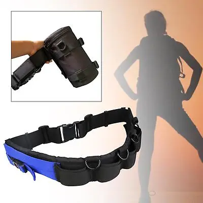 Camera Waist Belt Strap Adjustable With Hook For Photographer Mountaineering • £18.30