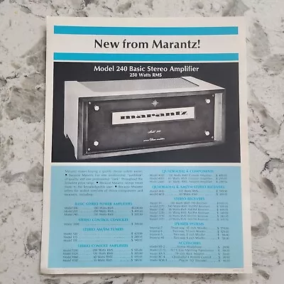 Vintage Original Marantz Model 240 Basic Stereo Amplifier 250W Dealer Info Sheet • $26.69