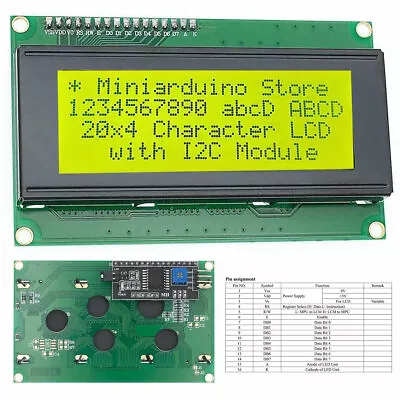 LCD 2004 Yellow Serial IIC I2C TWI 20x4 LCD2004 Module Display Screen Arduino • $8.34